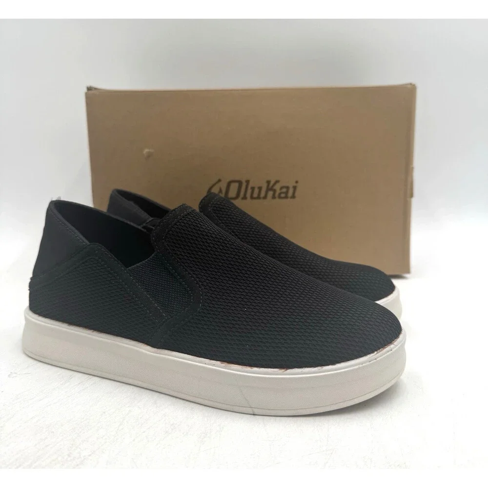 Olukai KI'IHELE Women's NEW Casual Slip On Shoe Black Multiple Sizes